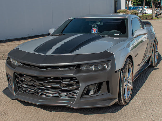 2014-2015 5th Gen Camaro - ZL1 Style Front Bumper Kit For Camaro Upper Lower Grille Badgeless W/O Fog Light