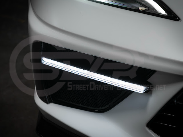 2020-UP CORVETTE C8 STINGRAY & Z51 | SEQUENTIAL FRONT GRILLE LED DRL LIGHT BAR BEZEL INSERTS PAIR