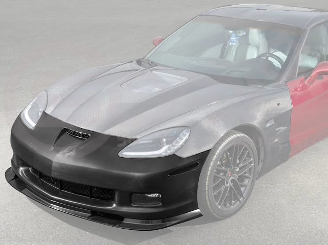 2005-2013 CHEVROLET CORVETTE C6 BASE | C6 ZR1 STYLE PRIMER BLACK FULL FRONT BUMPER CONVERSION KIT