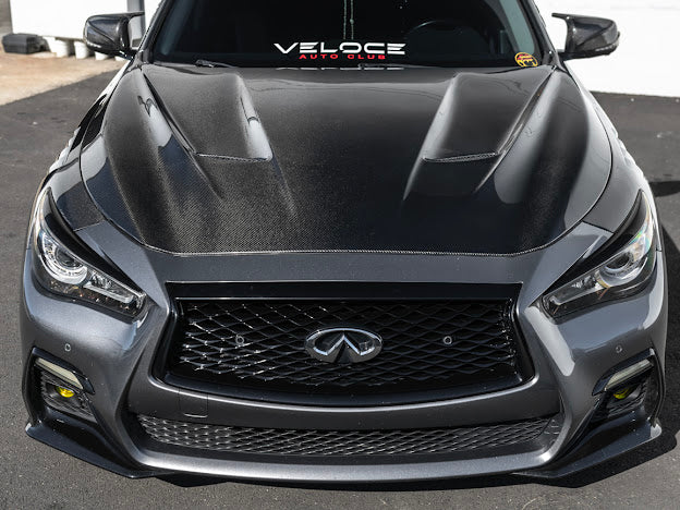 2014-Up Infiniti Q50 V37 | Performance CARBON FIBER Front Vented Hood