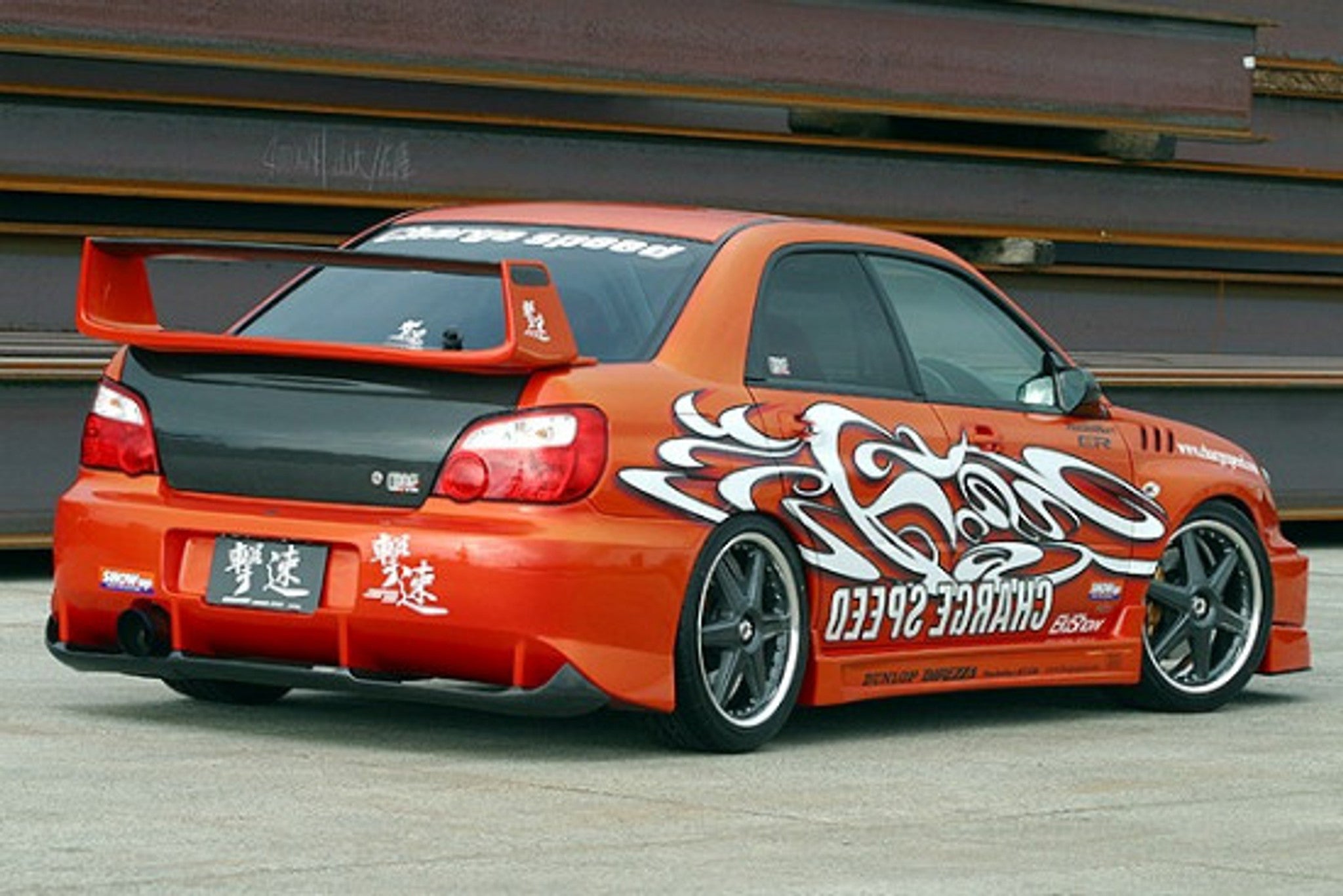 Charge Speed 2002-2003 Subaru Impreza GD-A Zenki/ Round Eye Model Type-2 Full Bumper Kit With 3D Carbon Center Flap