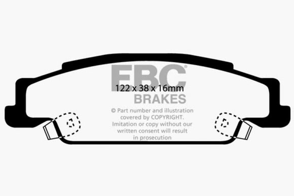 EBC 02-05 Cadillac CTS 2.6 Greenstuff Rear Brake Pads