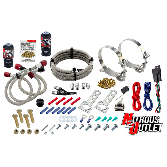Nitrous Outlet Powersports SxS Single Cylinder Wet Nozzle System (Aluminum 90 Degree Nozzle)(Gas)(45-55 psi)(30,40,50 HP)(...