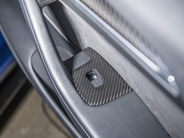 2020-UP TESLA MODEL 3 & Y CARBON FIBER INTERIOR DOOR GLASS LIFTING PANEL COVER