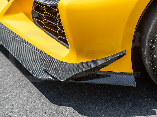 2023-UP CORVETTE C8 Z06 | Z07 EXTENDED PACKAGE CARBON FIBER FRONT LIP SPLITTER & CANARDS GROUND EFFECTS