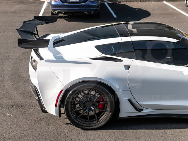 2014-2019 CHEVROLET CORVETTE C7 | ZR1 ZTK CONVERSION PACKAGE REAR SPOILER HIGH WING WITH WING RISER