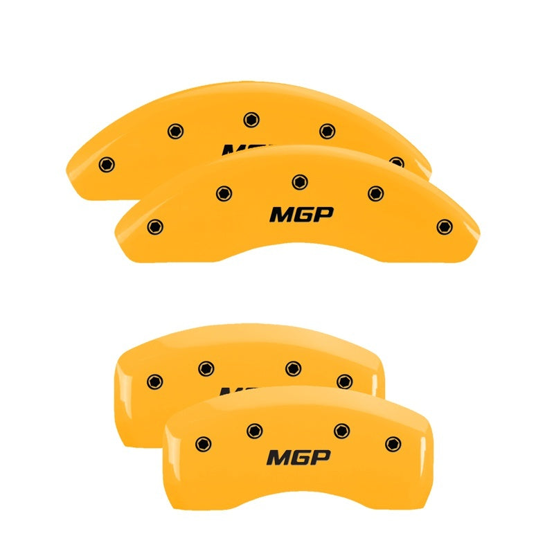 MGP 4 Caliper Covers Engraved Front & Rear MGP Yellow Finish Black Char 2005 Honda Accord