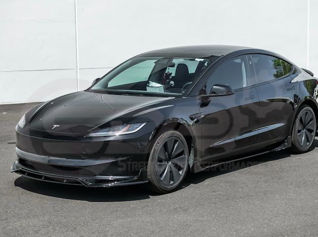 2024-UP TESLA MODEL 3 TRACK STYLE FRONT LIP SPLITTER GROUND EFFECTS