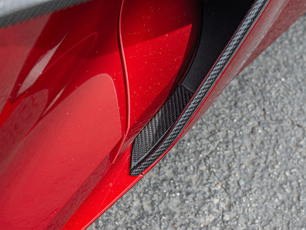 2020+ CHEVROLET CORVETTE C8 Z06/ E-RAY | CARBON FIBER SIDE FENDER VENT DOOR HANDLE TRIM PAIR