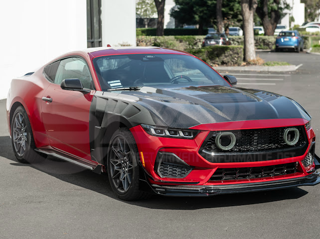 2024-UP FORD MUSTANG ECOBOOST & GT | GTV STYLE FRONT UPPER GRILLE LED AIR INTAKES