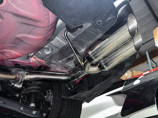 2022-PRESENT SUBARU WRX | MUFFLER DELETE BOSO AXLE BACK EXHAUST (CHROME OR BURNT BLUE TIPS)