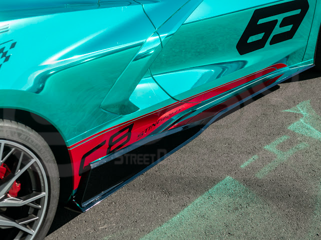 2020-UP CORVETTE C8 STINGRAY & Z51 | 5VM STYLE 2PCS GLOSSY BLACK SIDE SKIRTS ROCKER PANEL GROUND EFFECTS