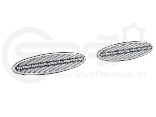 1997-2004 Chevrolet Corvette C5 | Rear Bumper Clear / Red / Black Lens Red LED Side Marker Lights Pair