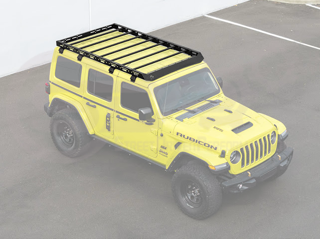2018-UP JEEP WRANGLER JL & 2020-PRESENT JEEP GLADIATOR JT | CARBON STEEL BLACK TOP ROOF CARGO RACK (FULL & HALF LENGTH)