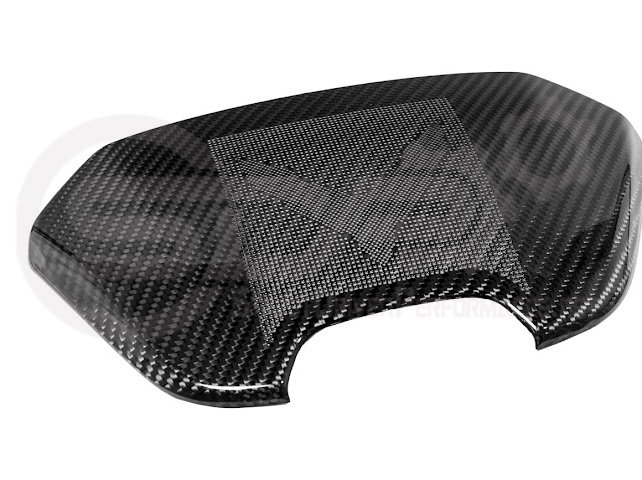 2020-Present Corvette C8 Coupe Models | GM Factory Style CARBON FIBER Interior Console Waterfall Lower Speaker Grille Trim Cover With Corvette Logo