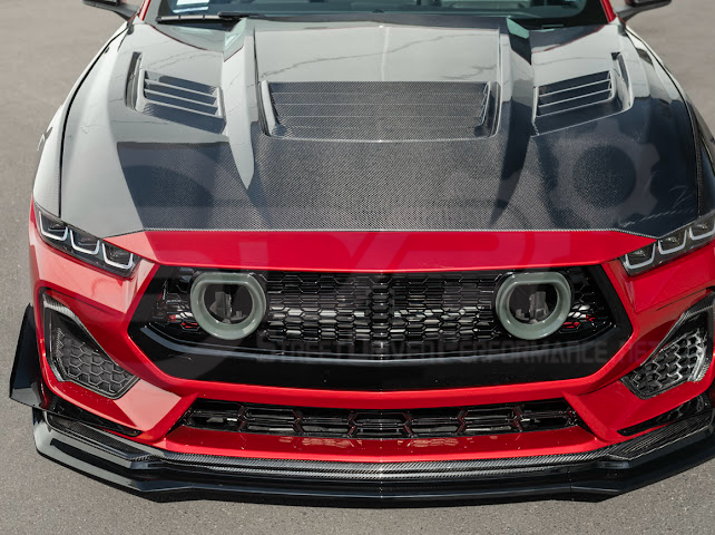 2024-UP FORD MUSTANG ECOBOOST & GT | GTV STYLE FRONT UPPER GRILLE LED AIR INTAKES