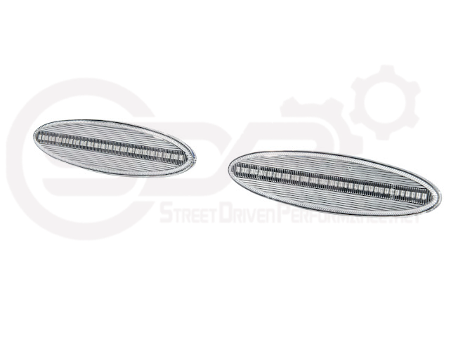 1997-2004 Chevrolet Corvette C5 | Rear Bumper Clear / Red / Black Lens Red LED Side Marker Lights Pair