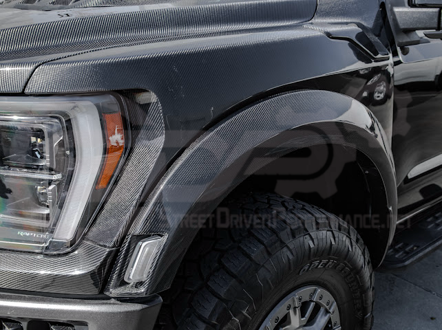 2021-UP F-150 RAPTOR | FACTORY STYLE CARBON FIBER SIDE FENDERS & VENTS REPLACEMENT