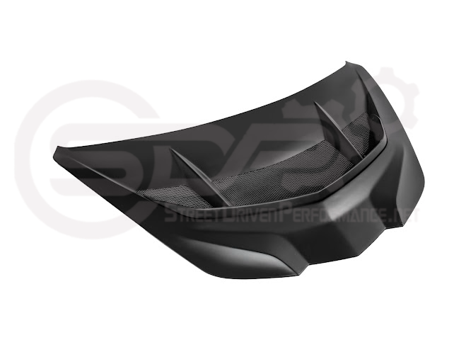 2020-PRESENT CHEVROLET CORVETTE C8 | ZR1 REPLICA STYLE  MATTE BLACK FRONT VENTED HOOD