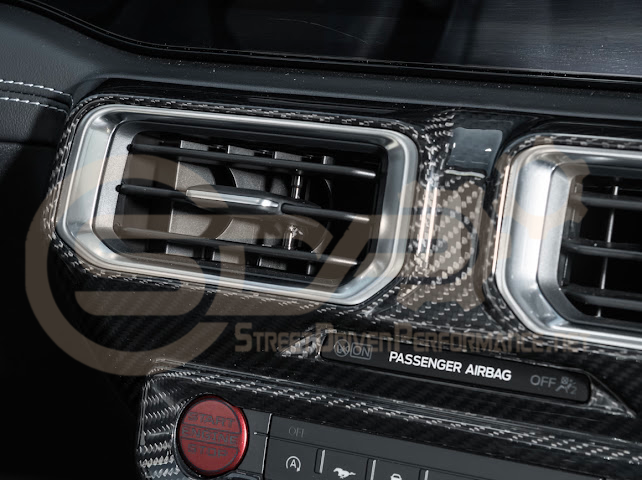 2024-UP FORD MUSTANG S650 | CARBON FIBER SINGLE SCREEN AC CONTROL CENTER SURROUNDING INTERIOR TRIM COVER
