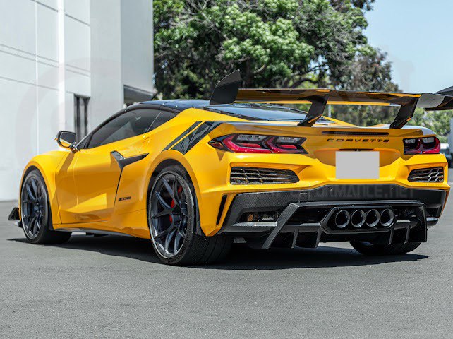 2023-UP CHEVROLET CORVETTE C8 Z06 | SDP PERFORMANCE PACKAGE CARBON FIBER REAR BUMPER FINNED DIFFUSER