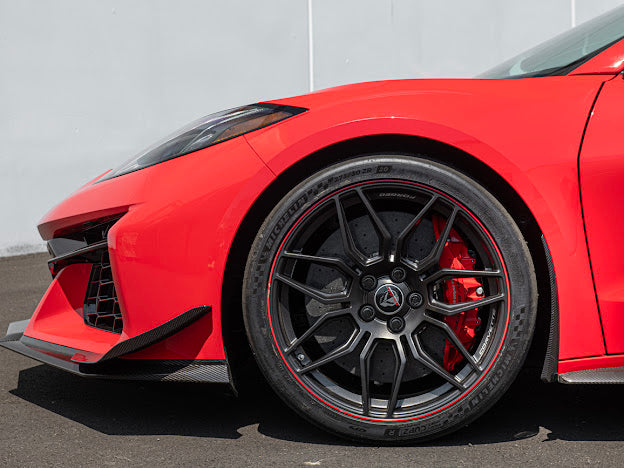 2023-Up Corvette C8 Z06 & E-RAY | Extended Hydro-Dipped Carbon Fiber Front & Rear Mud Flap Splash Guards