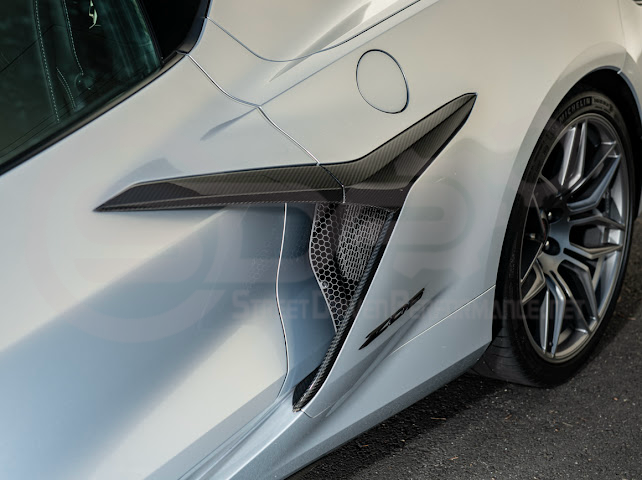 2023-Up Corvette C8 Z06 & E-Ray | Aluminum Black Rear Side Intake Mesh Grille Inserts Pair