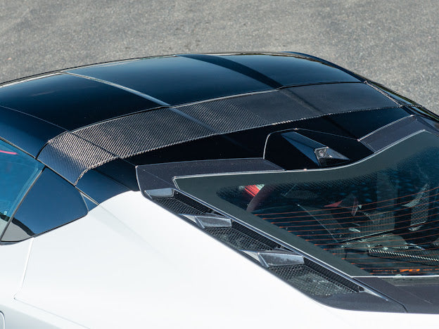 2020+ CHEVROLET CORVETTE C8 CARBON FIBER TOP ROOF PILLAR BOW
