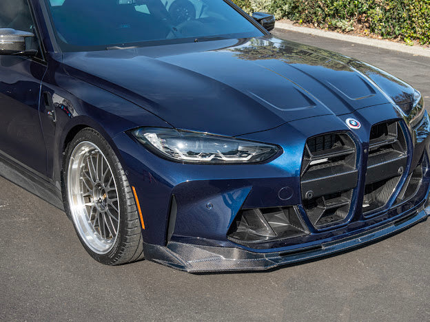 2021-Up BMW G80 M3 & G82 / G83 M4 | M-Performance Style CARBON FIBER 3-Piece Front Bumper Lip Splitter Ground Effects