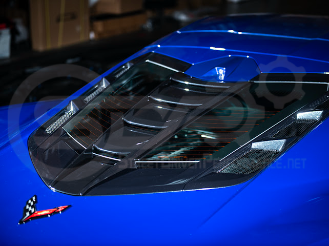 2020+ CORVETTE C8 ALL MODELS | ZR1 STYLE CARBON FLASH REAR WINDOW HATCH VENT LOUVER COVER