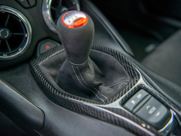 2016+ 6TH GEN CAMARO CARBON FIBER CENTER CONSOLE GEAR SHIFT PANEL COVER