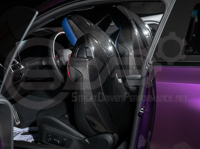 2021+ BMW G87 G80 G82/G83 M2 M3 M4 | DRY CARBON FIBER TAPE-ON FULL SEAT BACK HEADREST COVER PAIR