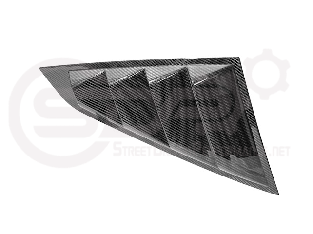 2024-UP FORD MUSTANG S650 | CARBON FIBER SIDE QUARTER WINDOW LOUVER SUN SHADE COVER