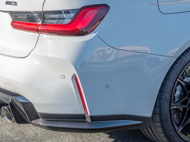 2021-Up BMW G80 M3 | Factory Style CARBON FIBER Rear Apron Lip Splitter Pair