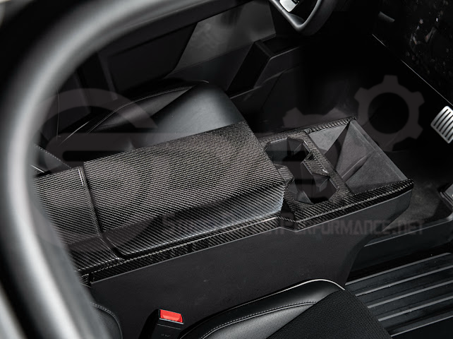 2024-Up Tesla Cybertruck | Interior DRY Carbon Fiber Rear Display Upper Cover