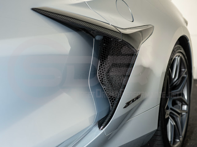 2023-Up Corvette C8 Z06 & E-Ray | Aluminum Black Rear Side Intake Mesh Grille Inserts Pair