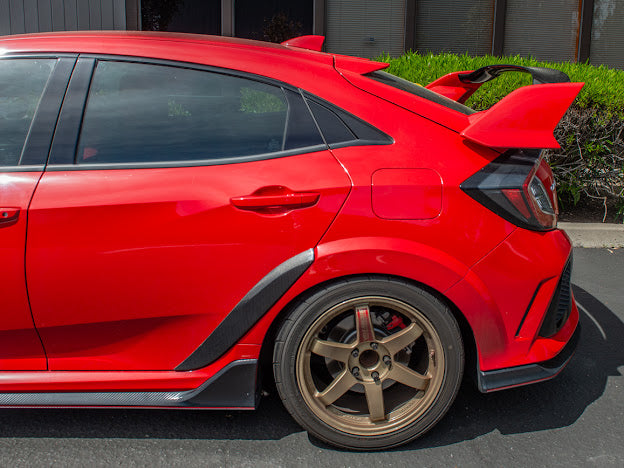 2017-21 HONDA CIVIC FK8 TYPE-R | VRS STYLE CARBON FIBER REAR DOOR SIDE FENDER TRIM REPLACEMENT (PAIR)