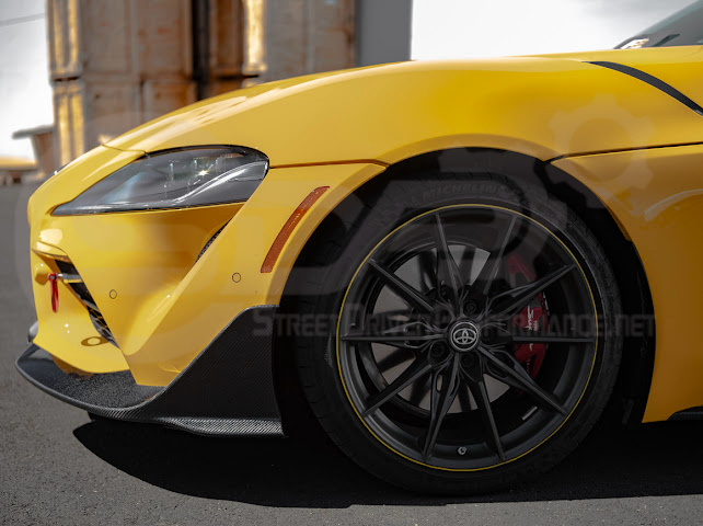 2020-Up Toyota GR Supra A90 A91 | A91 Package CARBON FIBER 3 Piece Front Bumper Lip Splitter Ground Effects