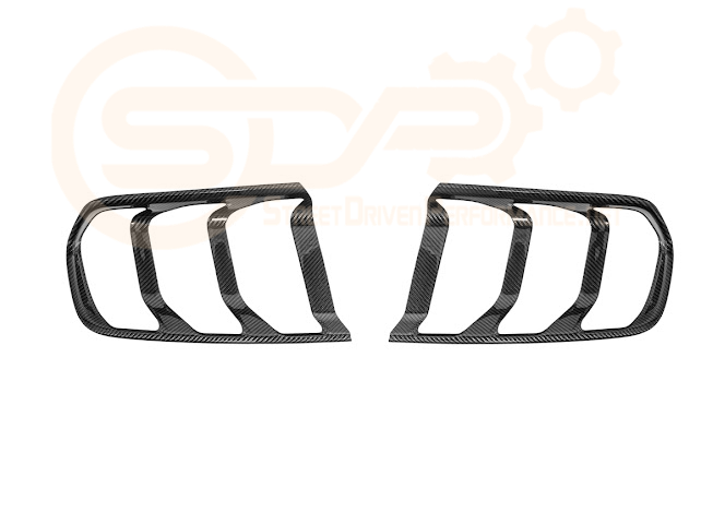 2018-2023 Ford Mustang | DRY CARBON FIBER Rear Tail Light Trim Bezel Cover Pair