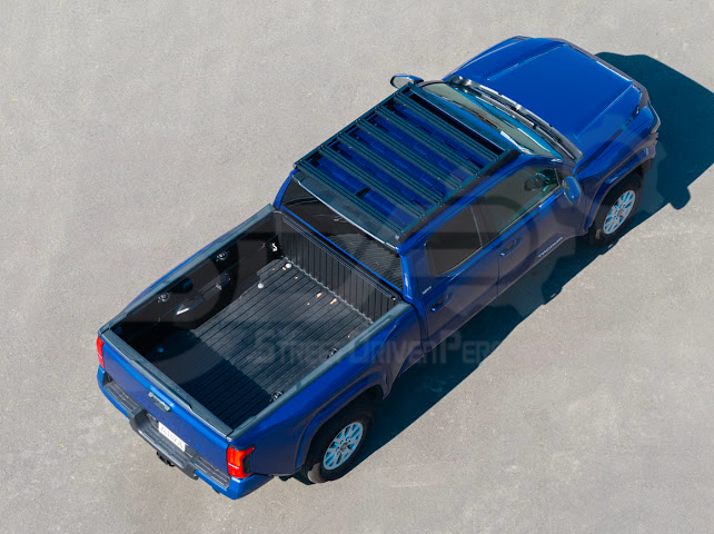 2016-2023 Toyota Tacoma | Extreme Off-Road Version 2 Carbon Steel Black Top Roof Rack Cargo Luggage Carrier
