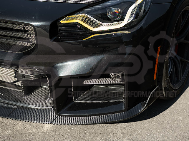 2023-Up BMW G87 M2 | TR Style 3PCS Carbon Fiber Front Bumper Splitter Lip Ground Effects