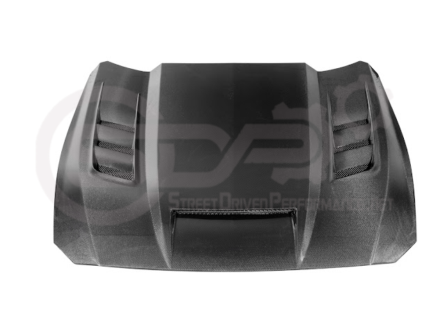 2024-Up Ford Mustang S650 | Terminator Style CARBON FIBER Front Vented Hood