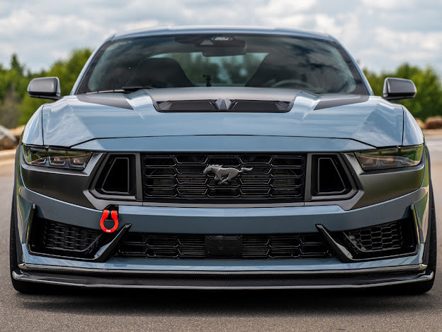 2024-Up Ford Mustang S650 | Dark Horse Factory Style CARBON FIBER Front Bumper Lip Splitter Ground Effects