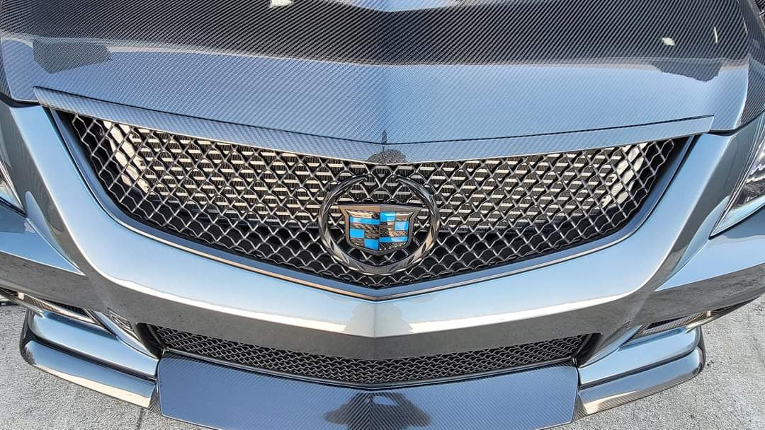 2009-2015 Cadillac CTS and CTS-V V2 | Carbon Fiber Hood Trim Molding Replacement