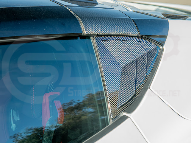 2020-Up Corvette C8 | SDP Performance Style Carbon Fiber Side Quarter Window Louver Sun Shade Cover