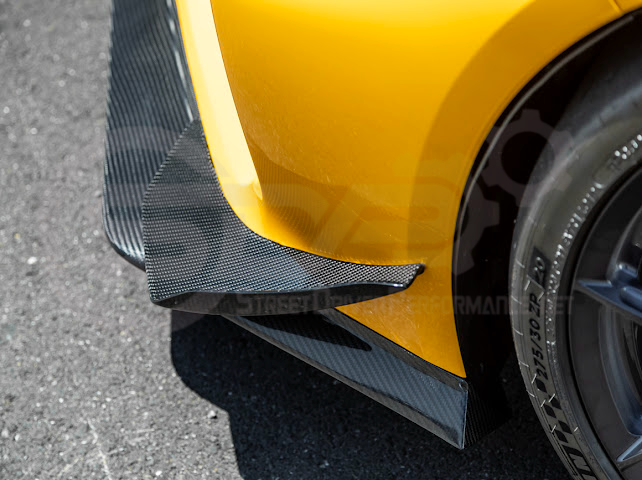 2023-UP CORVETTE C8 Z06 | Z07 EXTENDED PACKAGE CARBON FIBER FRONT LIP SPLITTER & CANARDS GROUND EFFECTS