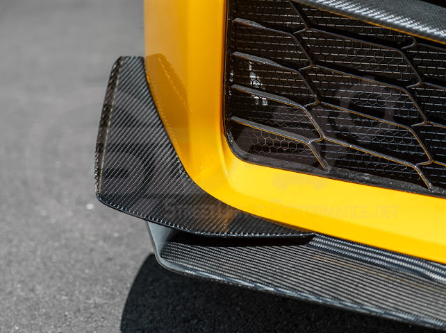 2023-UP CORVETTE C8 Z06 | Z07 EXTENDED PACKAGE CARBON FIBER FRONT LIP SPLITTER & CANARDS GROUND EFFECTS