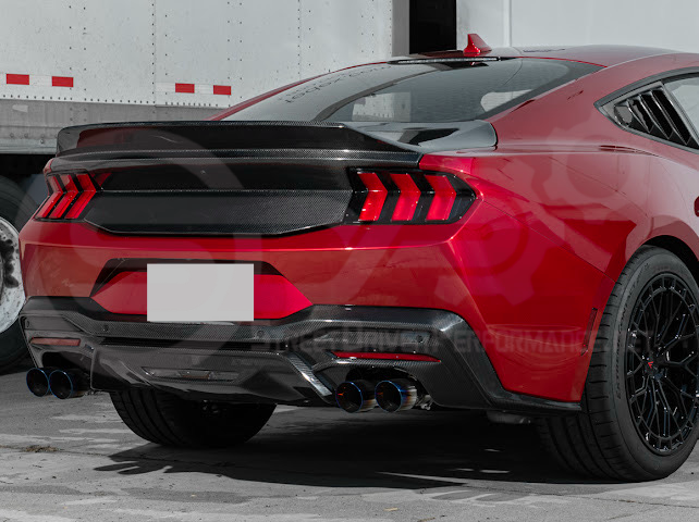 2024-Up Ford Mustang S650 | Factory Integrated Ducktail Style Carbon Fiber Replacement Rear Trunk Lid