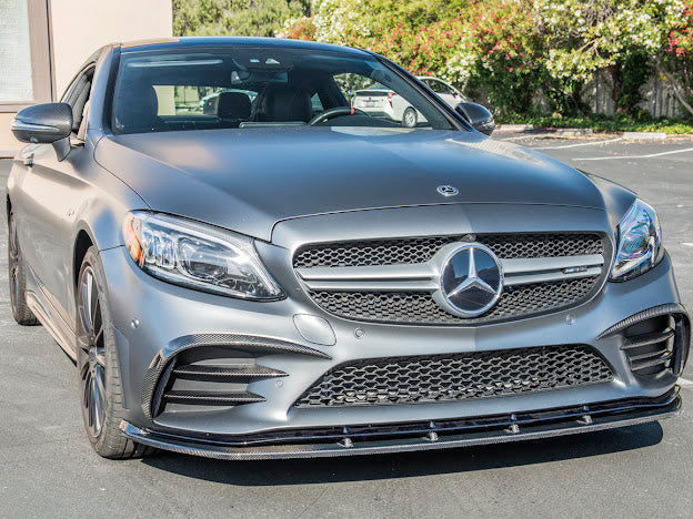 2019-Up C205 W205 Mercedes C-Class AMG Factory Style Carbon Fiber Front Air Vent Cover Pair