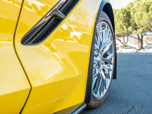 2014-2019 CORVETTE C7 GM ENHANCED TEXTURE FRONT SPLASH GUARDS/ MUD FLAPS PAIR